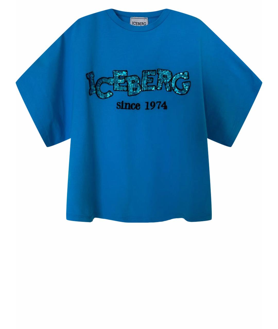 ICEBERG Голубой хлопковый детская футболка / топ, фото 1
