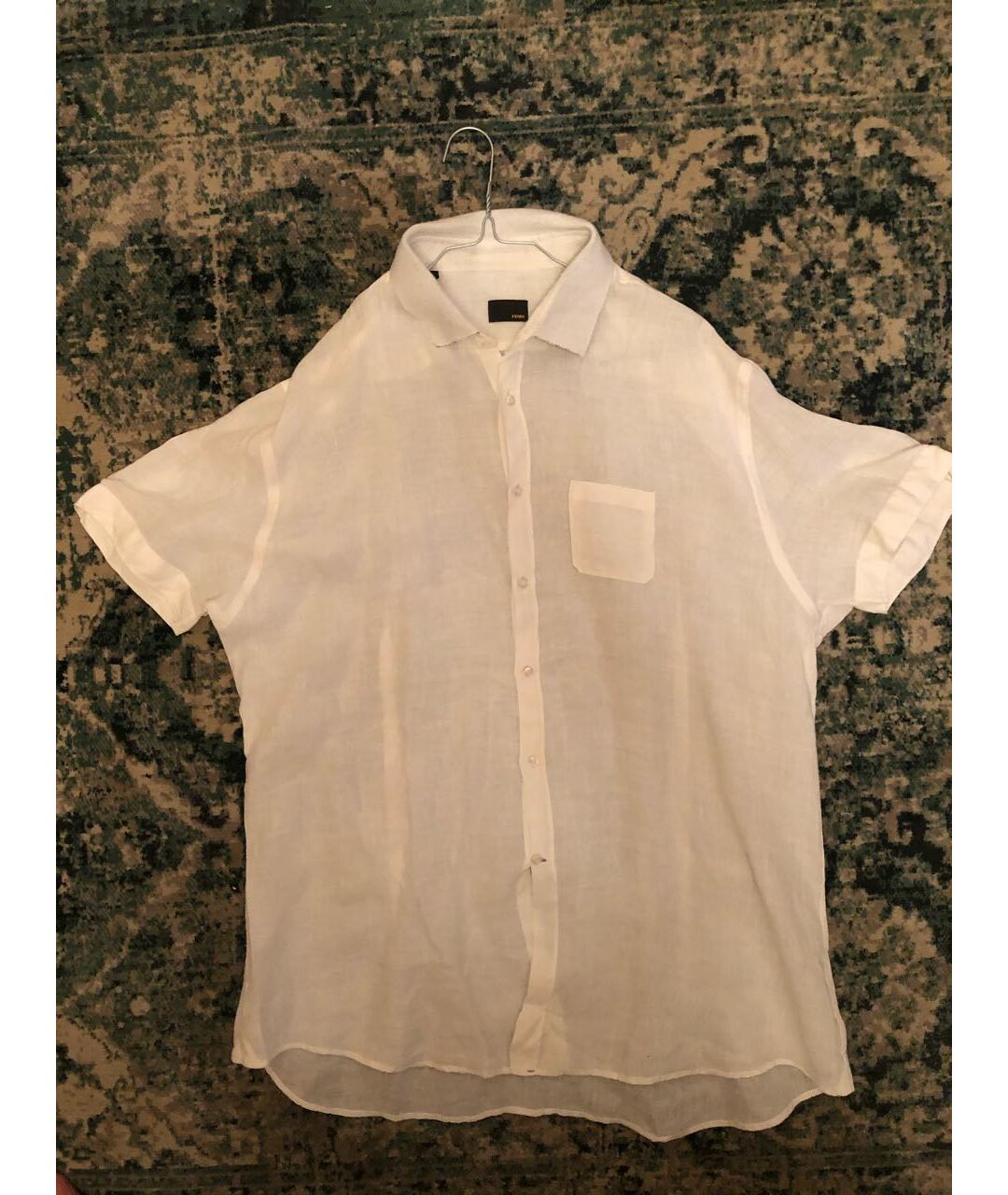 FENDI Белая льняная кэжуал рубашка, фото 7