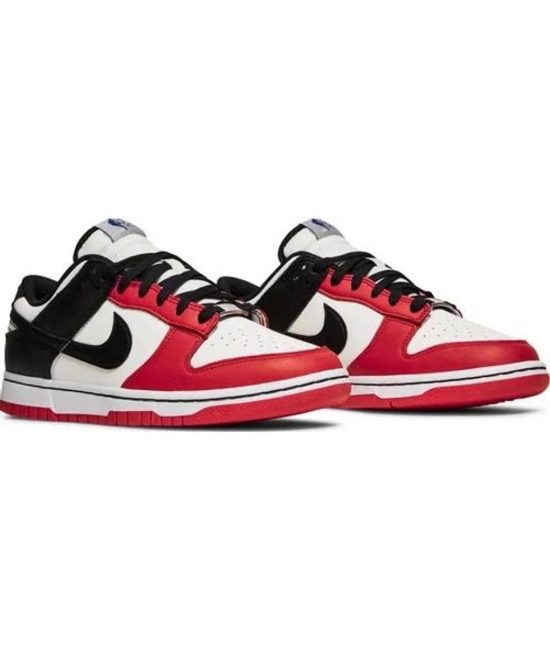 NIKE Красные кожаные низкие кроссовки / кеды, фото 2