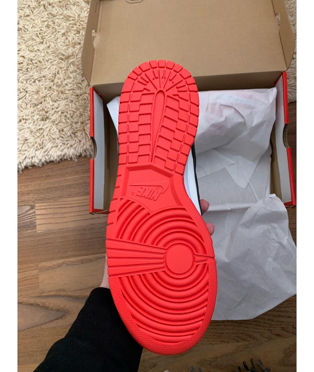 NIKE Красные кожаные низкие кроссовки / кеды, фото 5
