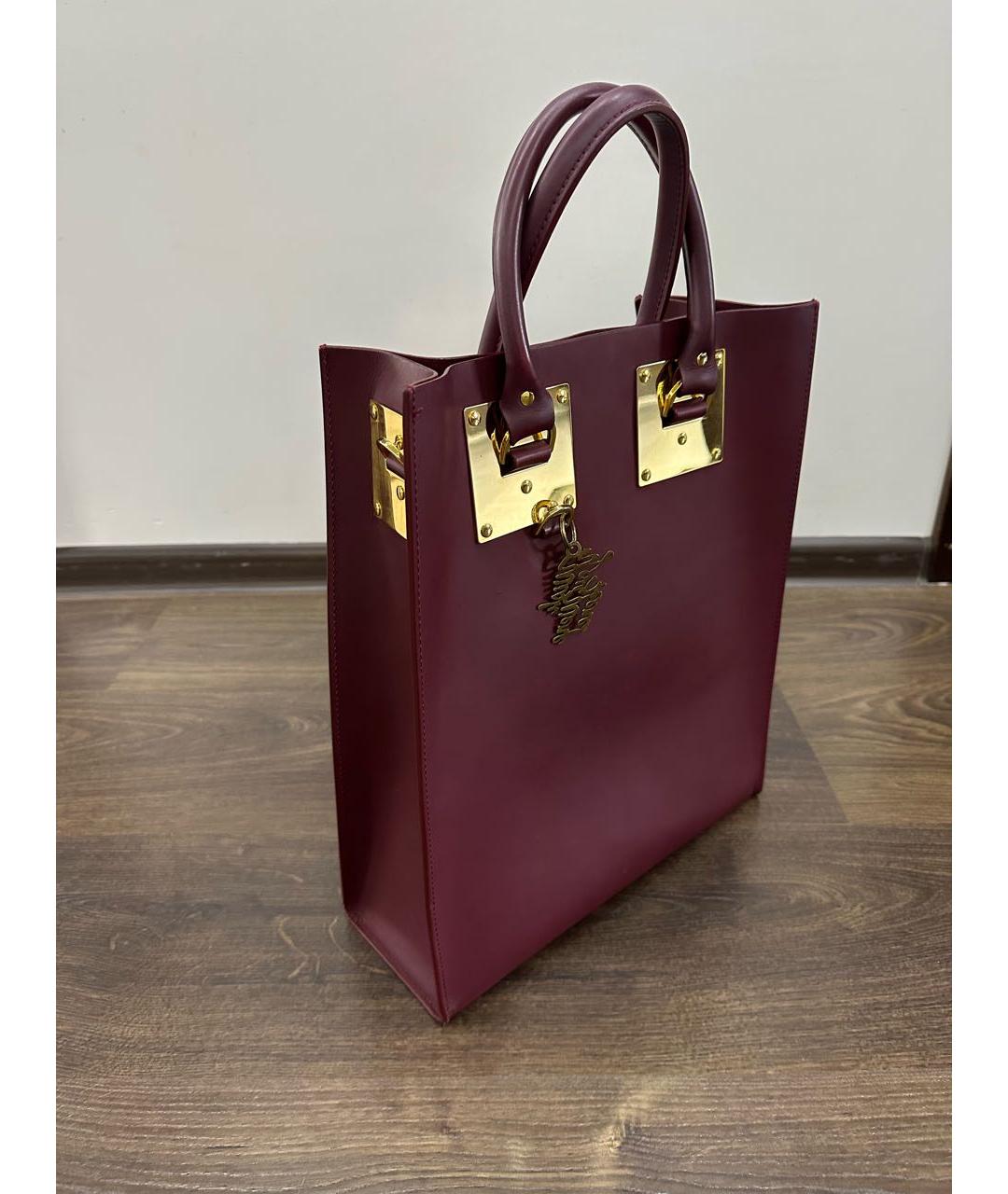 SOPHIE HULME Бордовая кожаная сумка с короткими ручками, фото 2