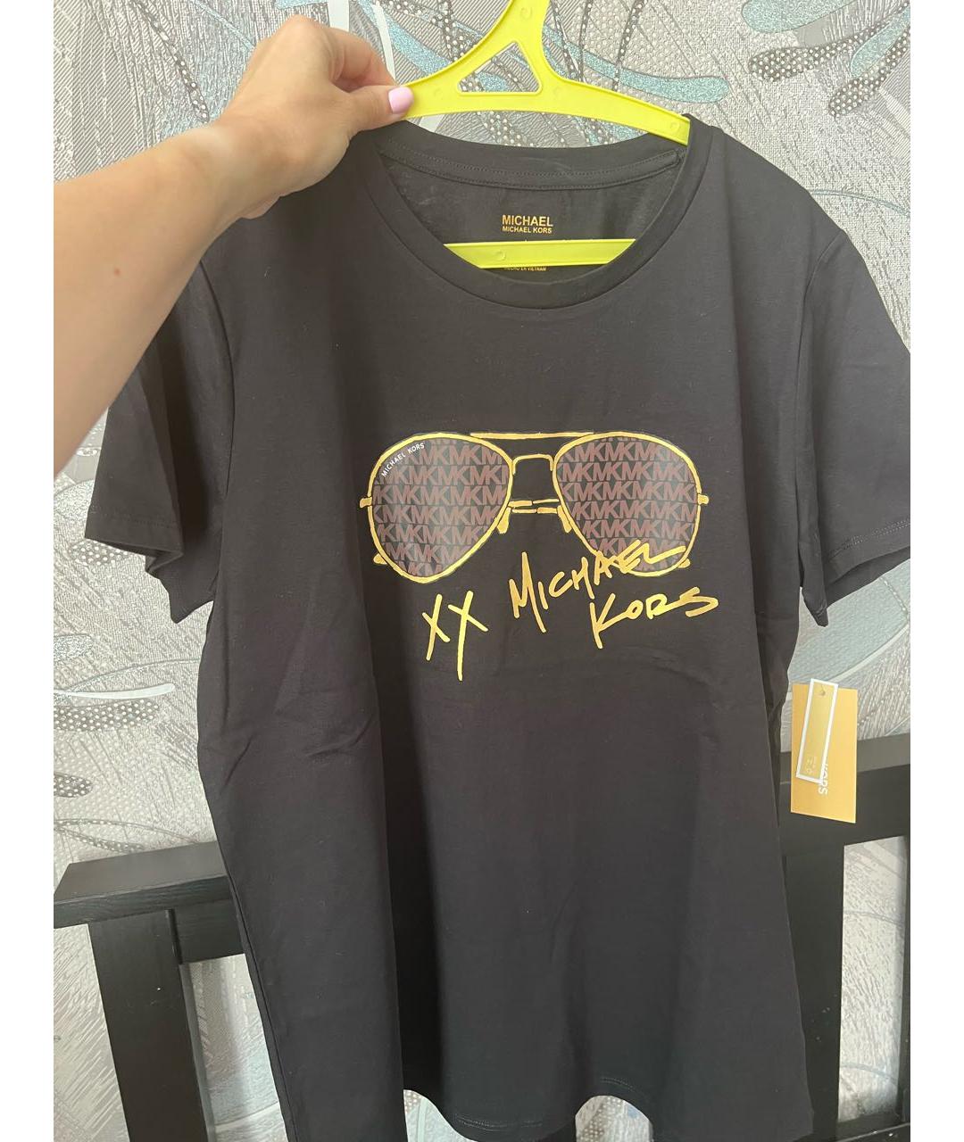 MICHAEL MICHAEL KORS Черная хлопковая футболка, фото 7