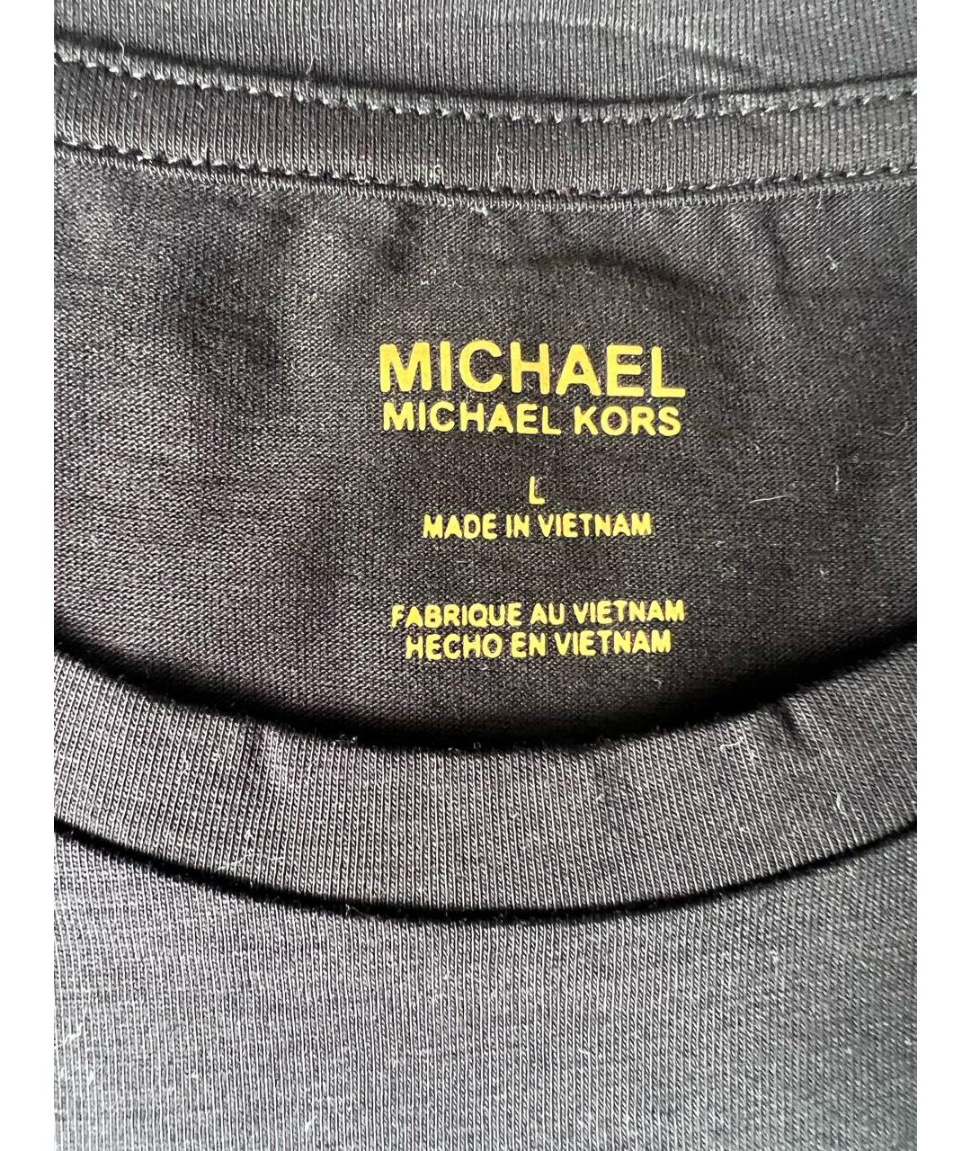 MICHAEL MICHAEL KORS Черная хлопковая футболка, фото 5