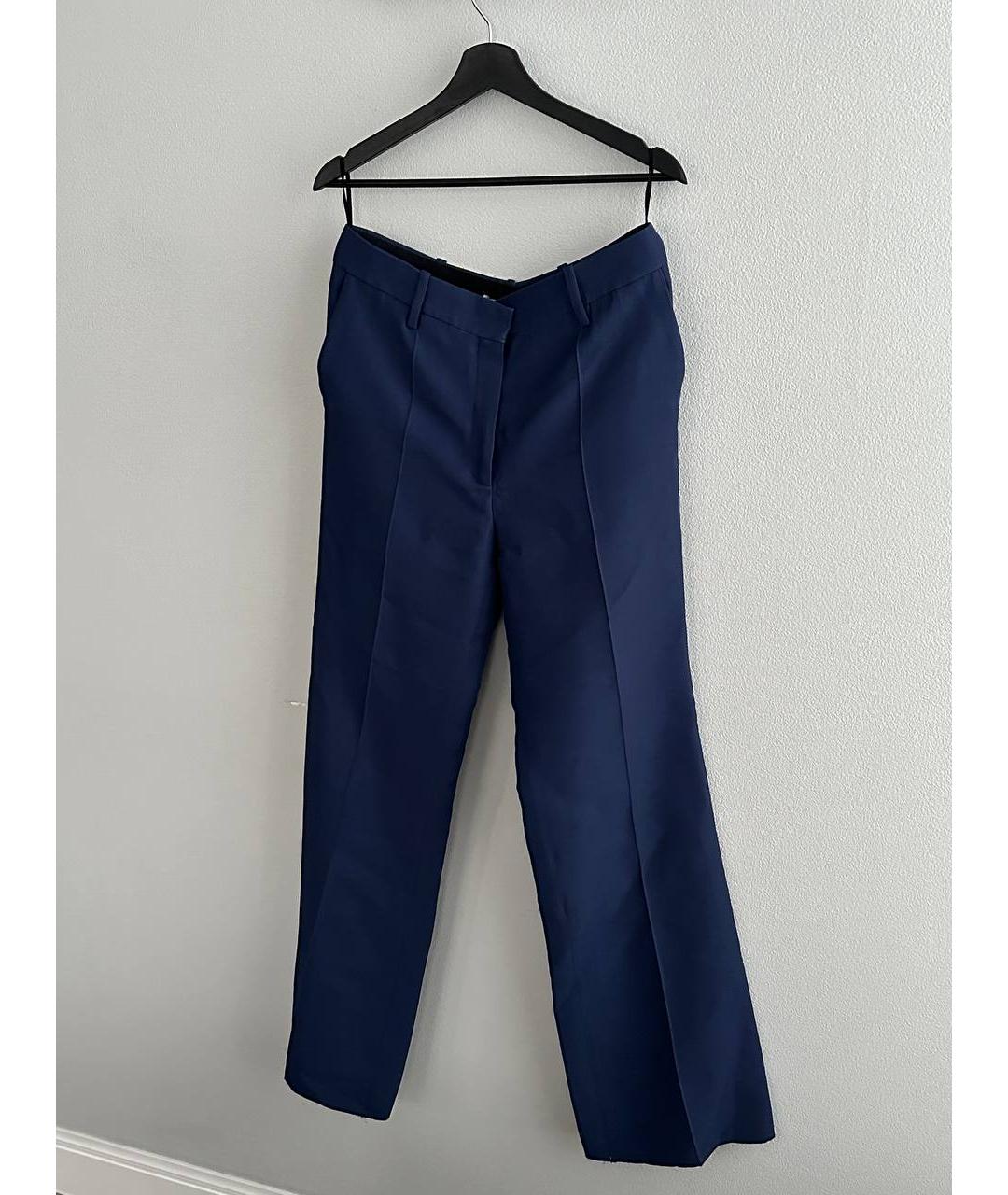 VALENTINO Темно-синие вискозные прямые брюки, фото 7