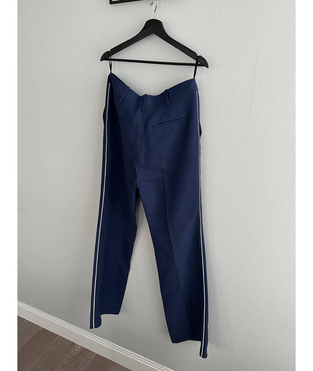 VALENTINO Темно-синие вискозные прямые брюки, фото 2
