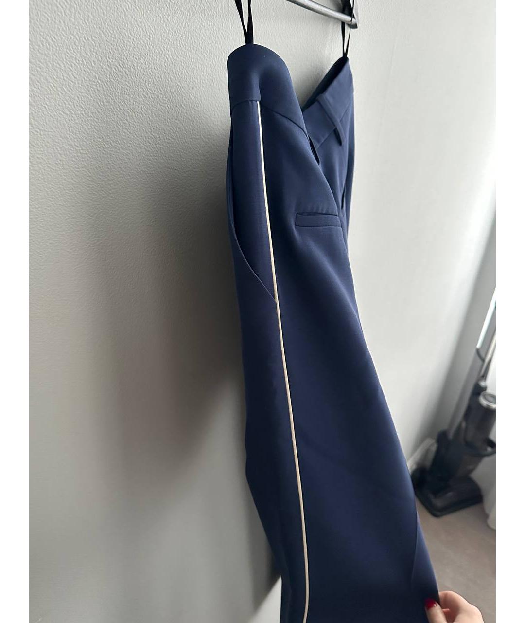 VALENTINO Темно-синие вискозные прямые брюки, фото 5