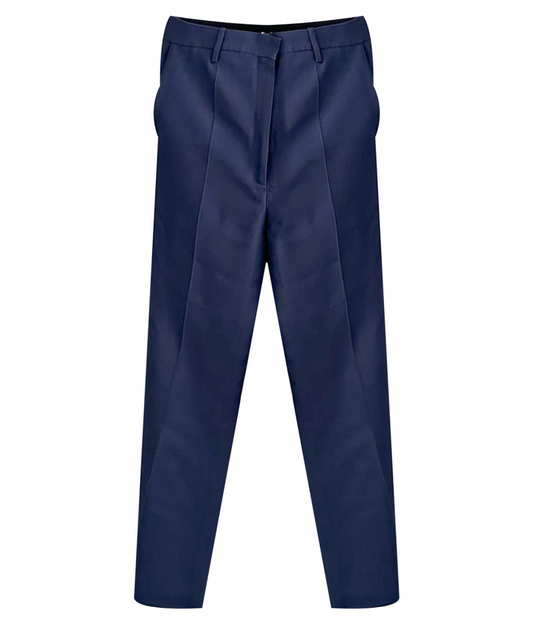 VALENTINO Темно-синие вискозные прямые брюки, фото 1