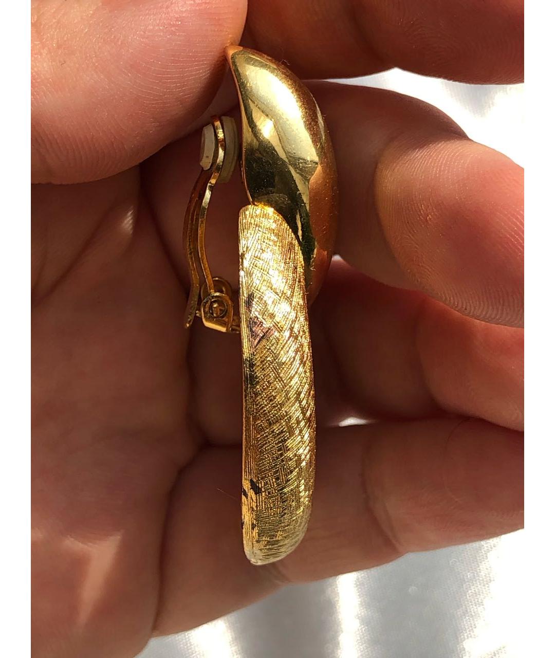 GIVENCHY VINTAGE Золотые металлические серьги, фото 6