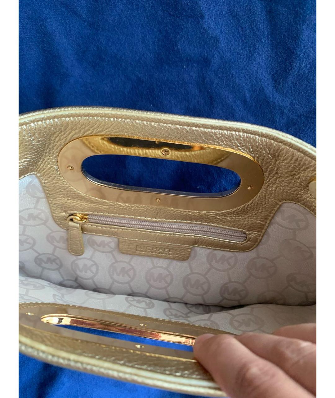 MICHAEL MICHAEL KORS Желтая пелетеная сумка с короткими ручками, фото 3