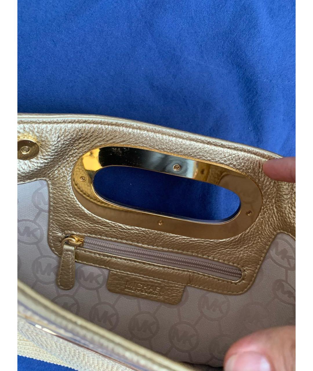MICHAEL MICHAEL KORS Желтая пелетеная сумка с короткими ручками, фото 4