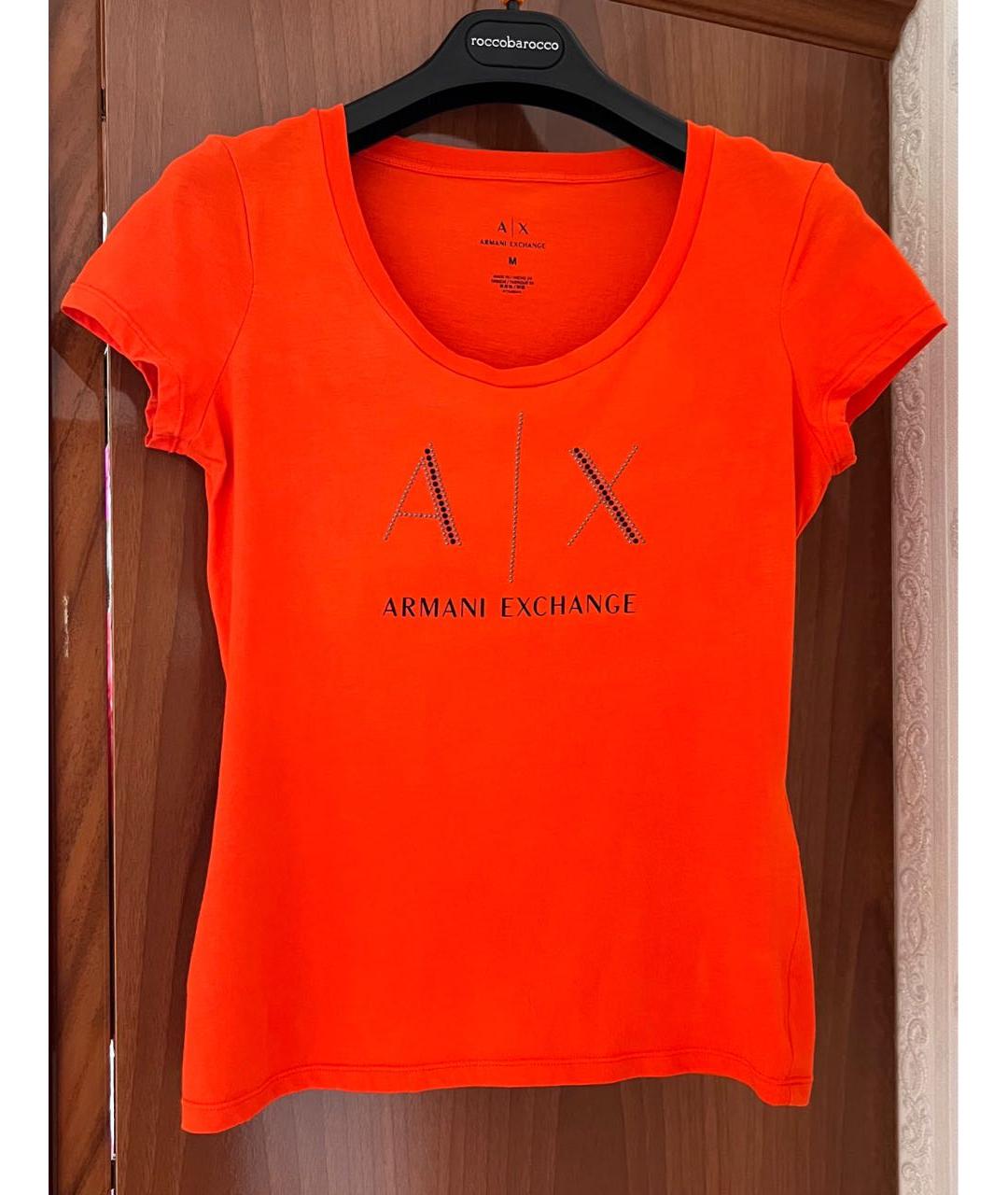 ARMANI EXCHANGE Оранжевая футболка, фото 4