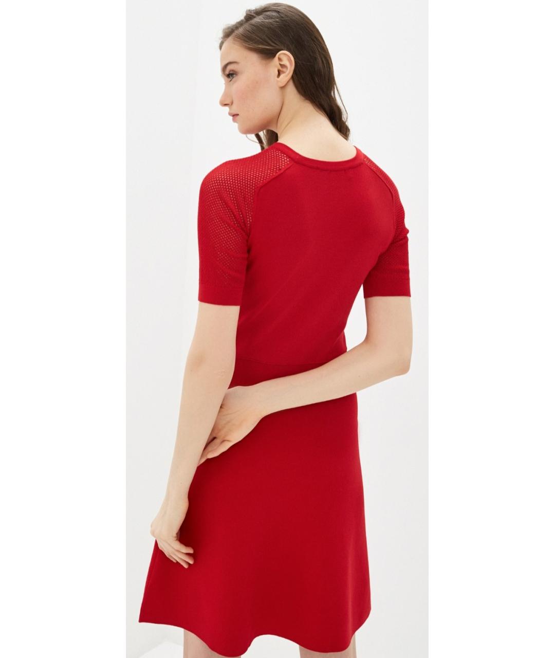 LOVE MOSCHINO Красное вискозное повседневное платье, фото 6