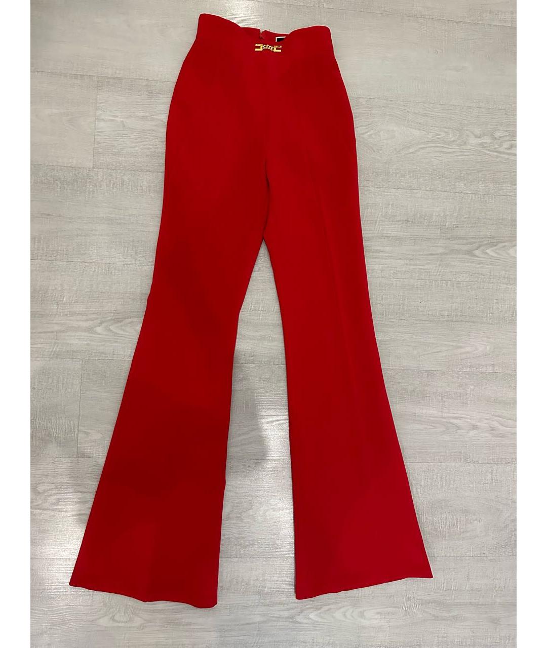 ELISABETTA FRANCHI Красные прямые брюки, фото 6