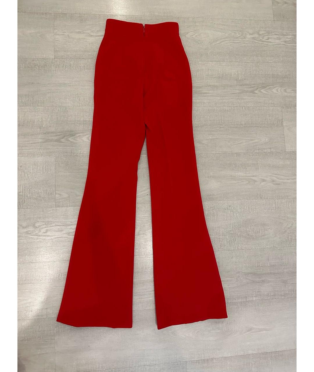 ELISABETTA FRANCHI Красные прямые брюки, фото 2