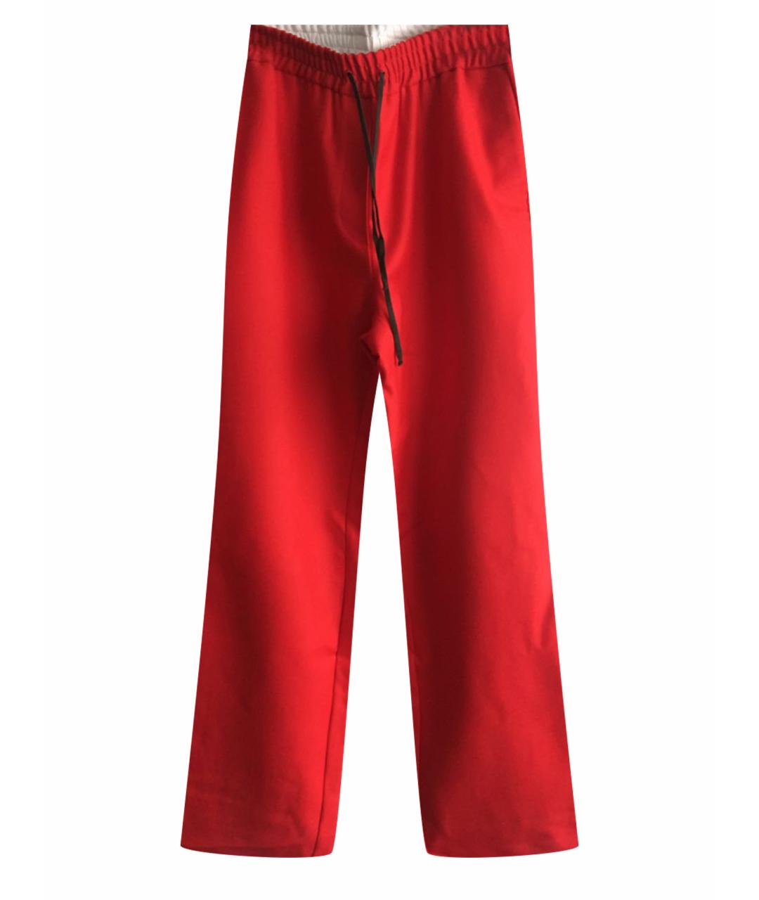 PHILOSOPHY DI LORENZO SERAFINI Красные шерстяные брюки широкие, фото 1