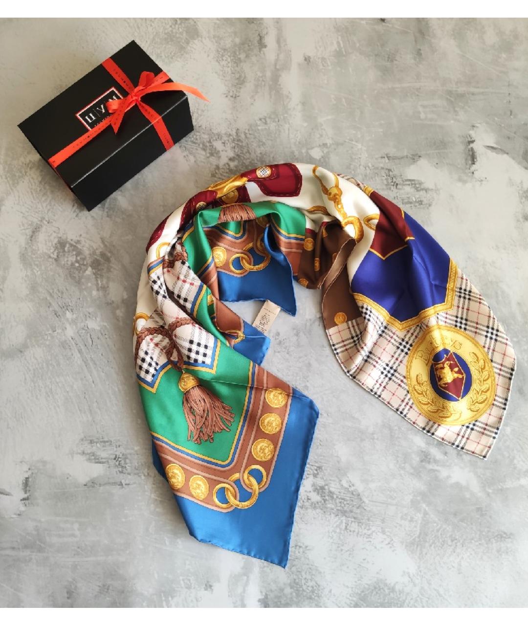 BURBERRY Мульти шелковый платок, фото 7
