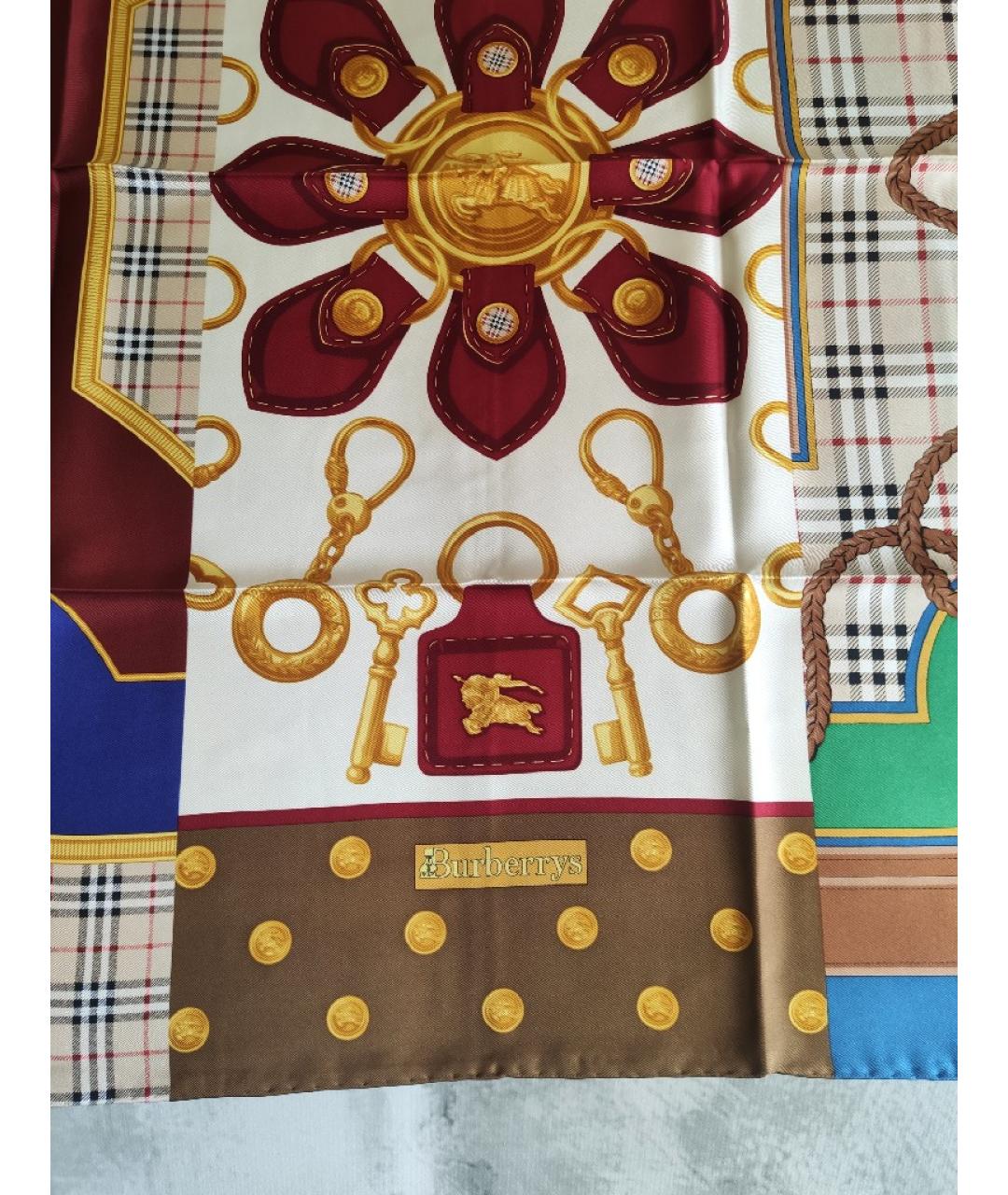 BURBERRY Мульти шелковый платок, фото 5