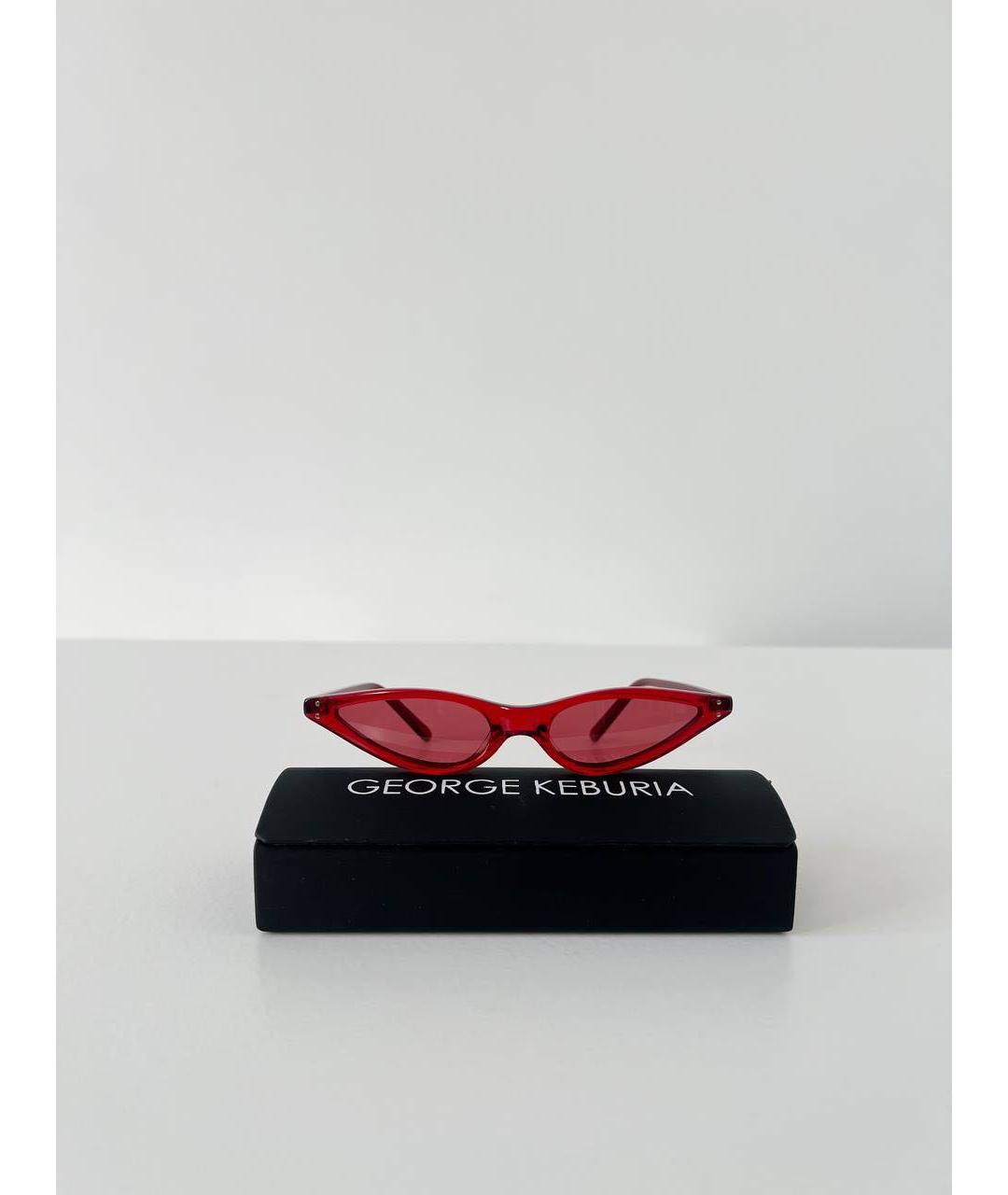 GEORGE KEBURIA Красные пластиковые солнцезащитные очки, фото 2