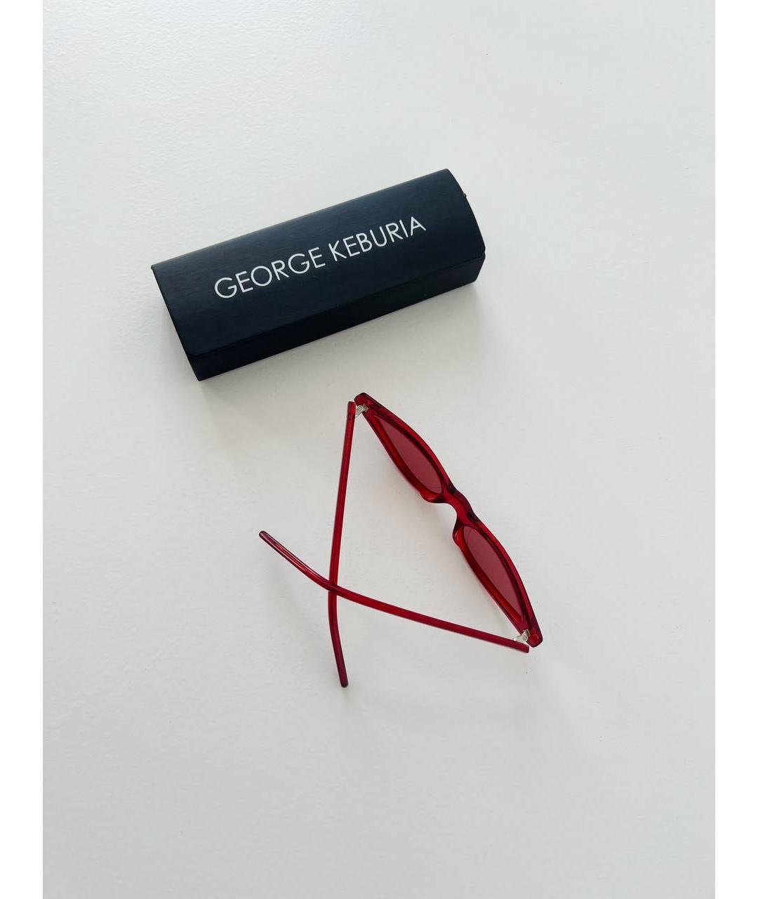 GEORGE KEBURIA Красные пластиковые солнцезащитные очки, фото 6
