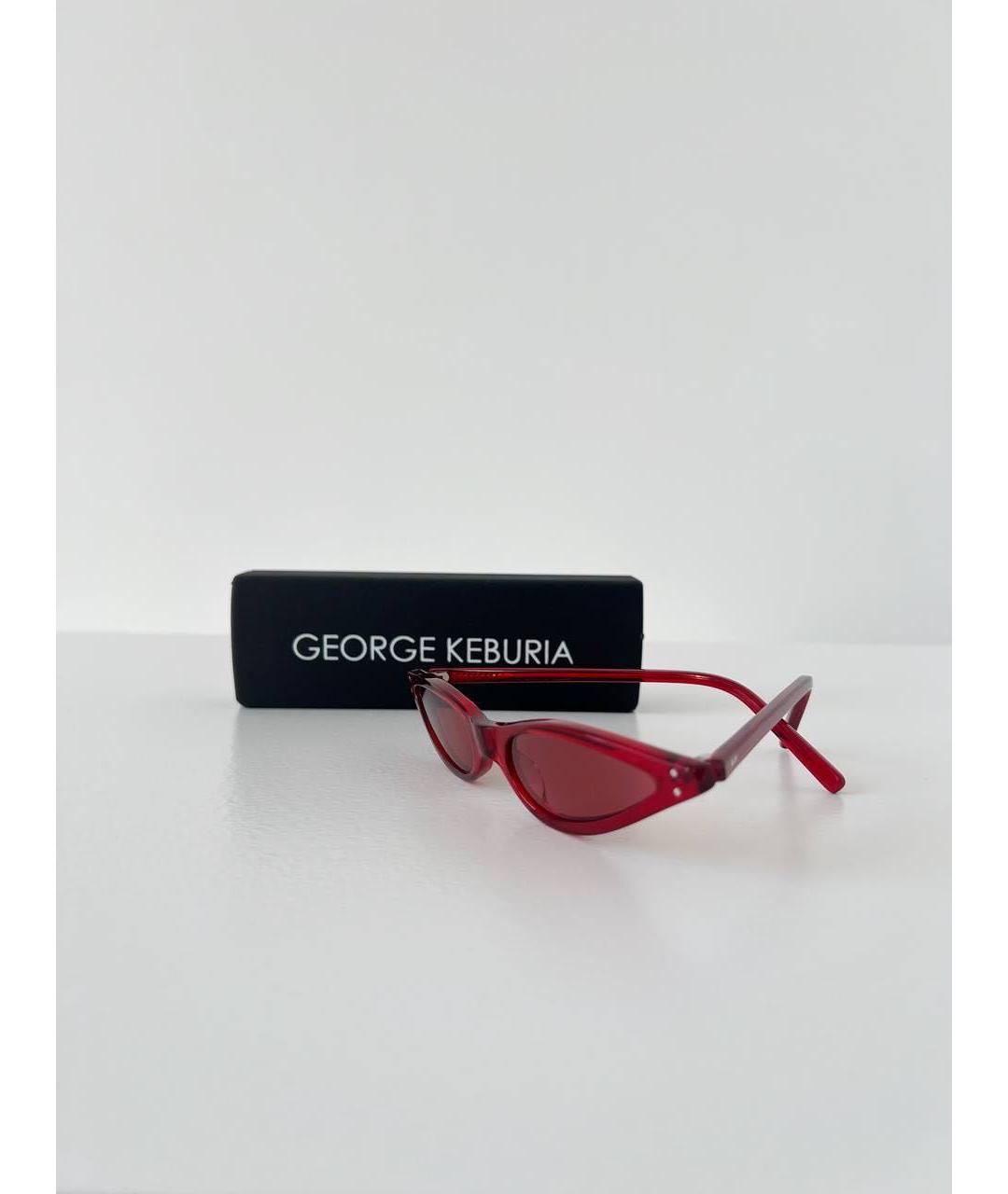 GEORGE KEBURIA Красные пластиковые солнцезащитные очки, фото 3