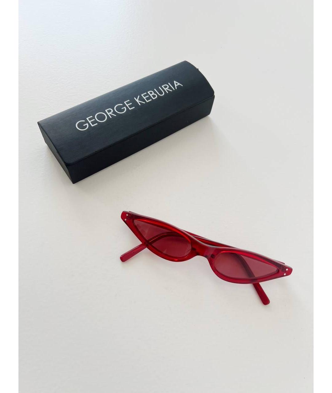 GEORGE KEBURIA Красные пластиковые солнцезащитные очки, фото 5