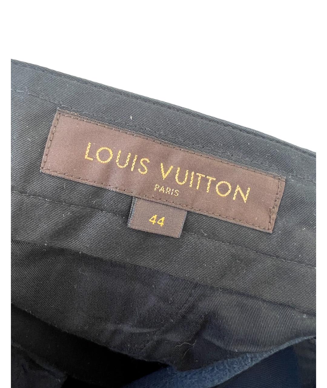 LOUIS VUITTON Темно-синие хлопковые классические брюки, фото 4