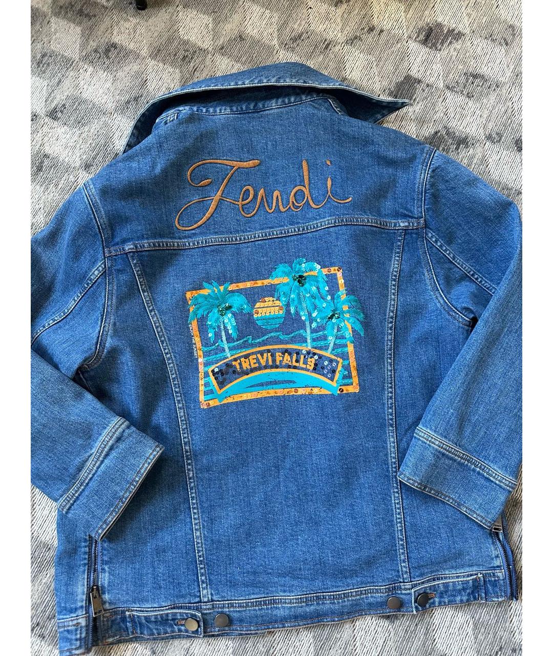 FENDI Синяя деним куртка, фото 3