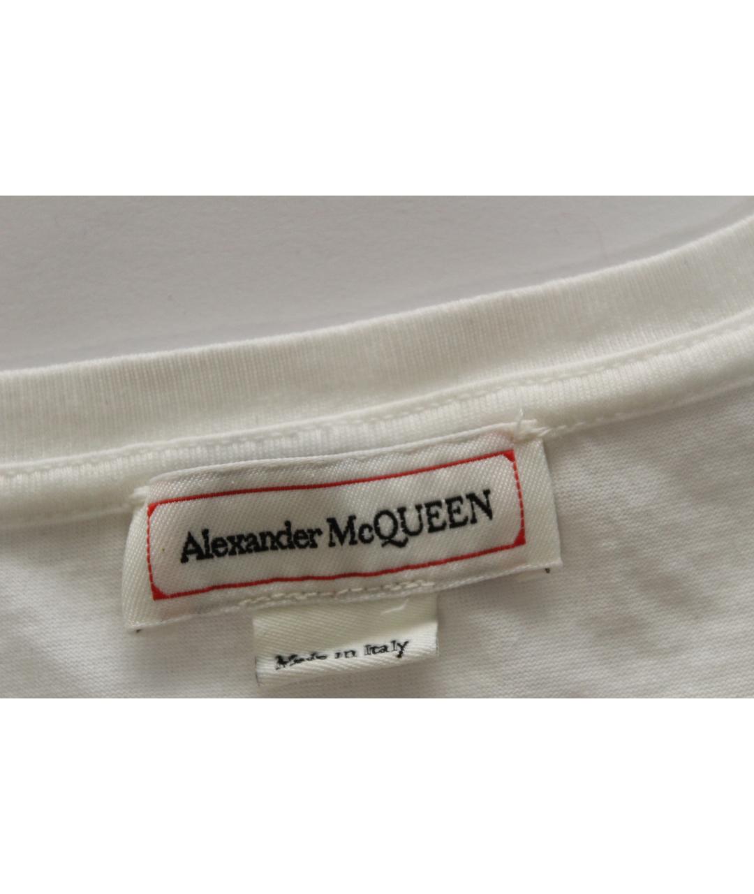 ALEXANDER MCQUEEN Белая хлопковая футболка, фото 5