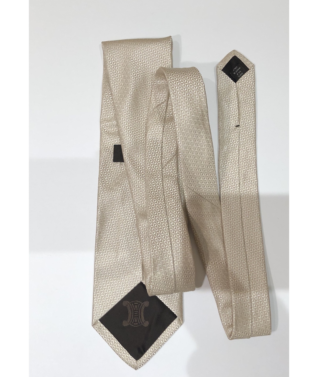 CELINE PRE-OWNED Белый шелковый галстук, фото 3
