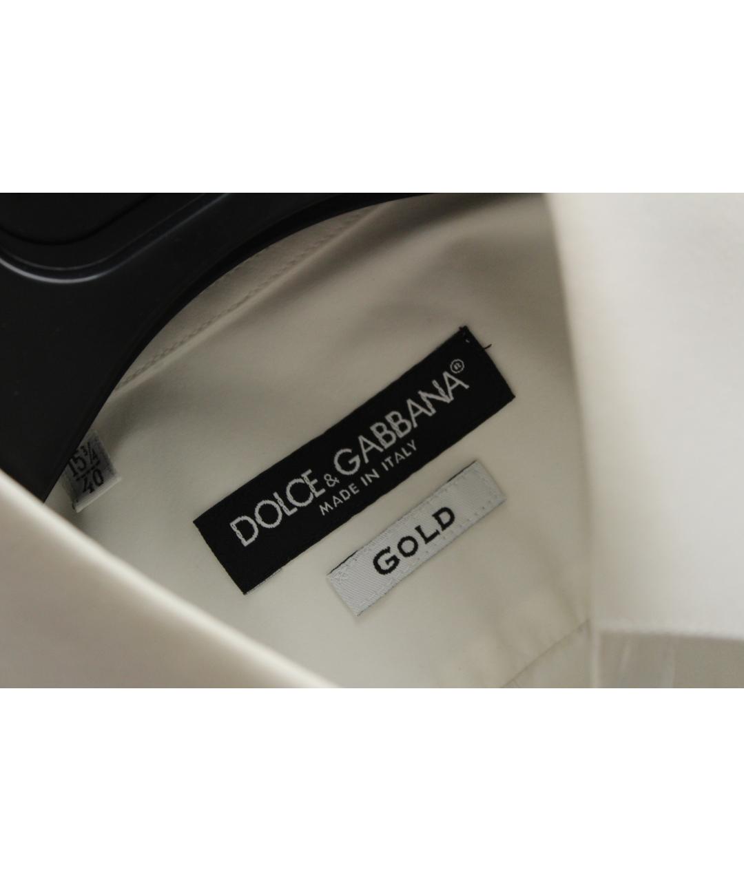 DOLCE&GABBANA Белая хлопковая классическая рубашка, фото 7