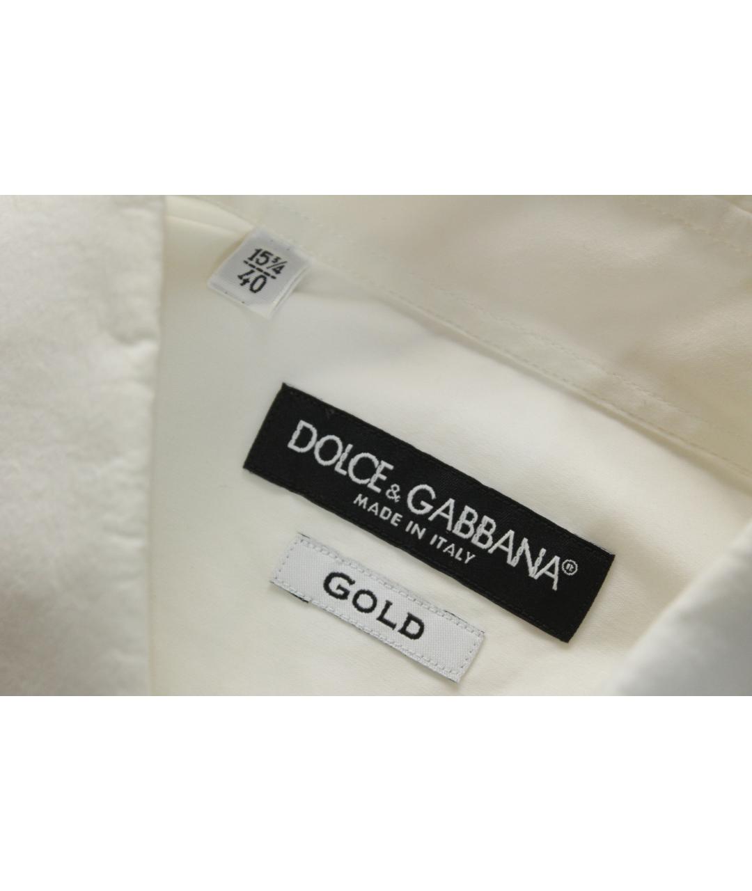 DOLCE&GABBANA Белая хлопковая классическая рубашка, фото 7