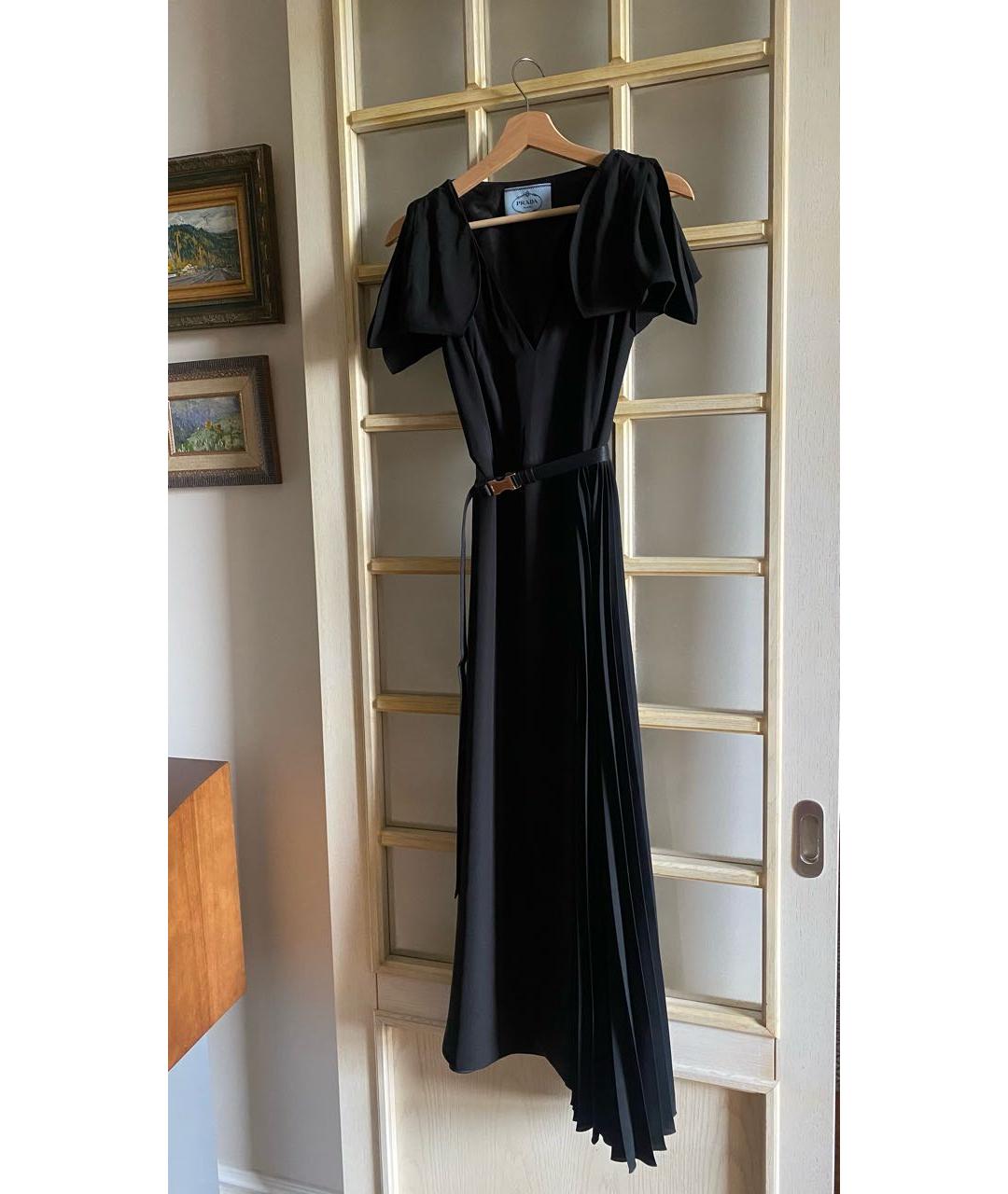 PRADA Черное вискозное коктейльное платье, фото 9