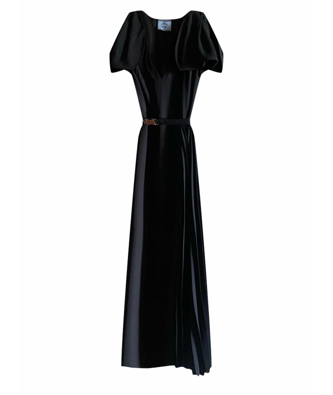 PRADA Черное вискозное коктейльное платье, фото 1