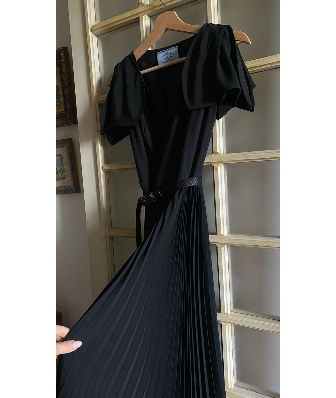 PRADA Черное вискозное коктейльное платье, фото 4