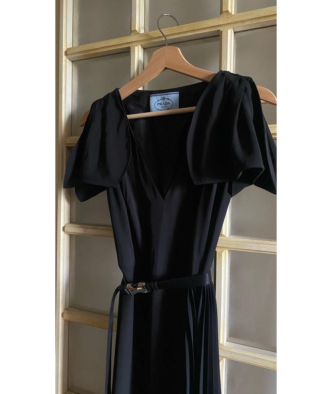 PRADA Черное вискозное коктейльное платье, фото 3