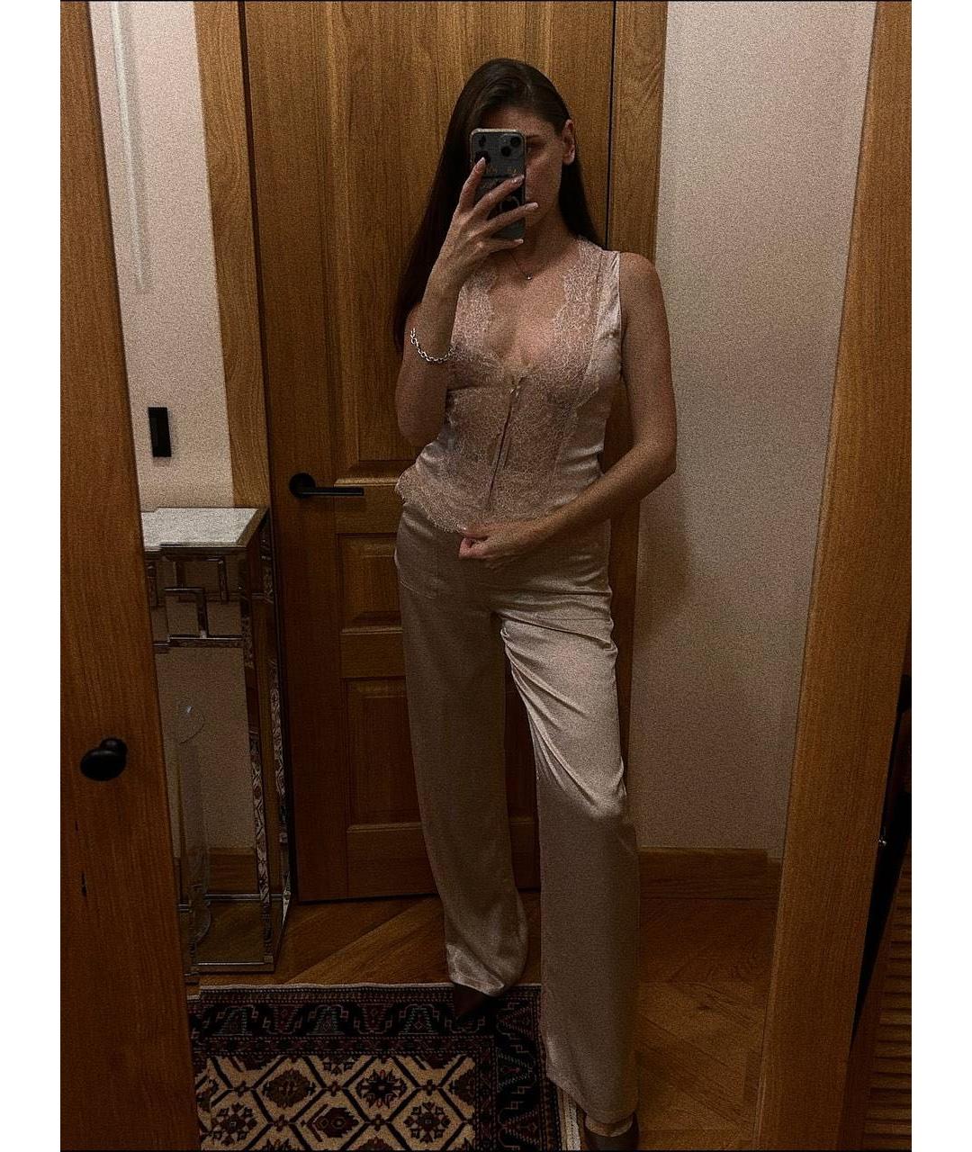 TOM FORD Розовые шелковые прямые брюки, фото 4