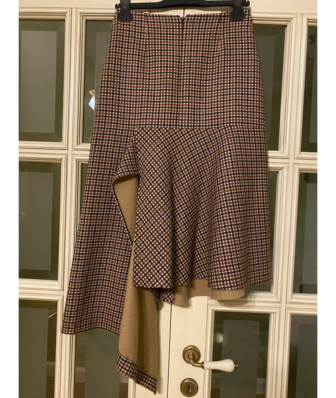 BALENCIAGA Бордовая шерстяная юбка миди, фото 2