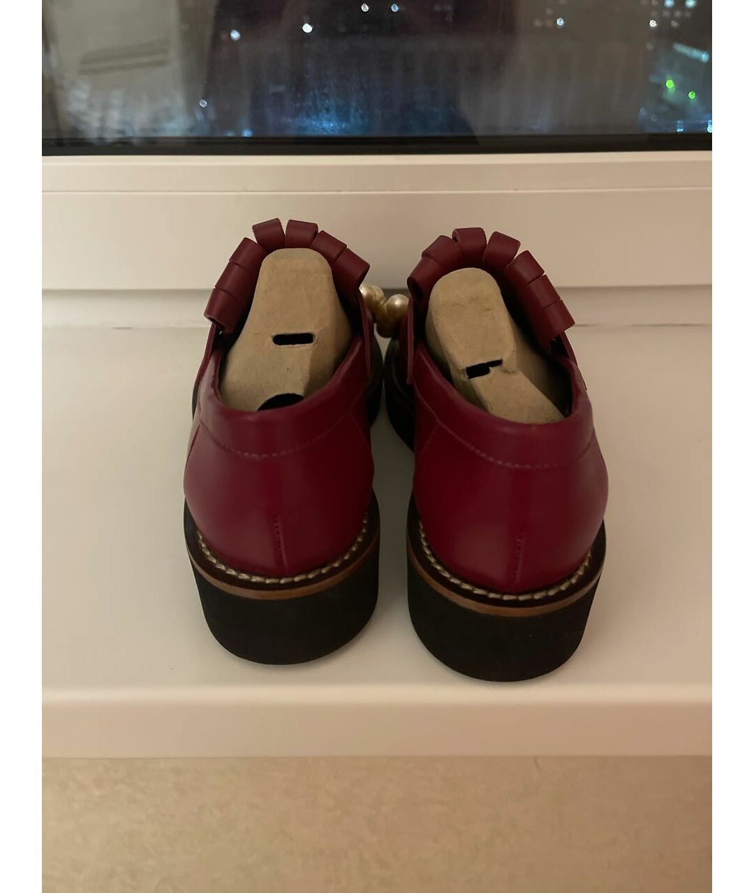 MARNI Бордовые кожаные ботинки, фото 4