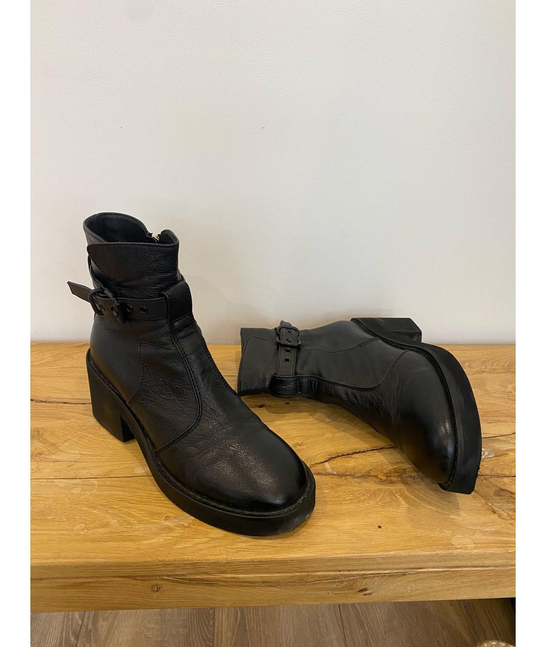 MM6 MAISON MARGIELA Черные кожаные полусапоги, фото 5