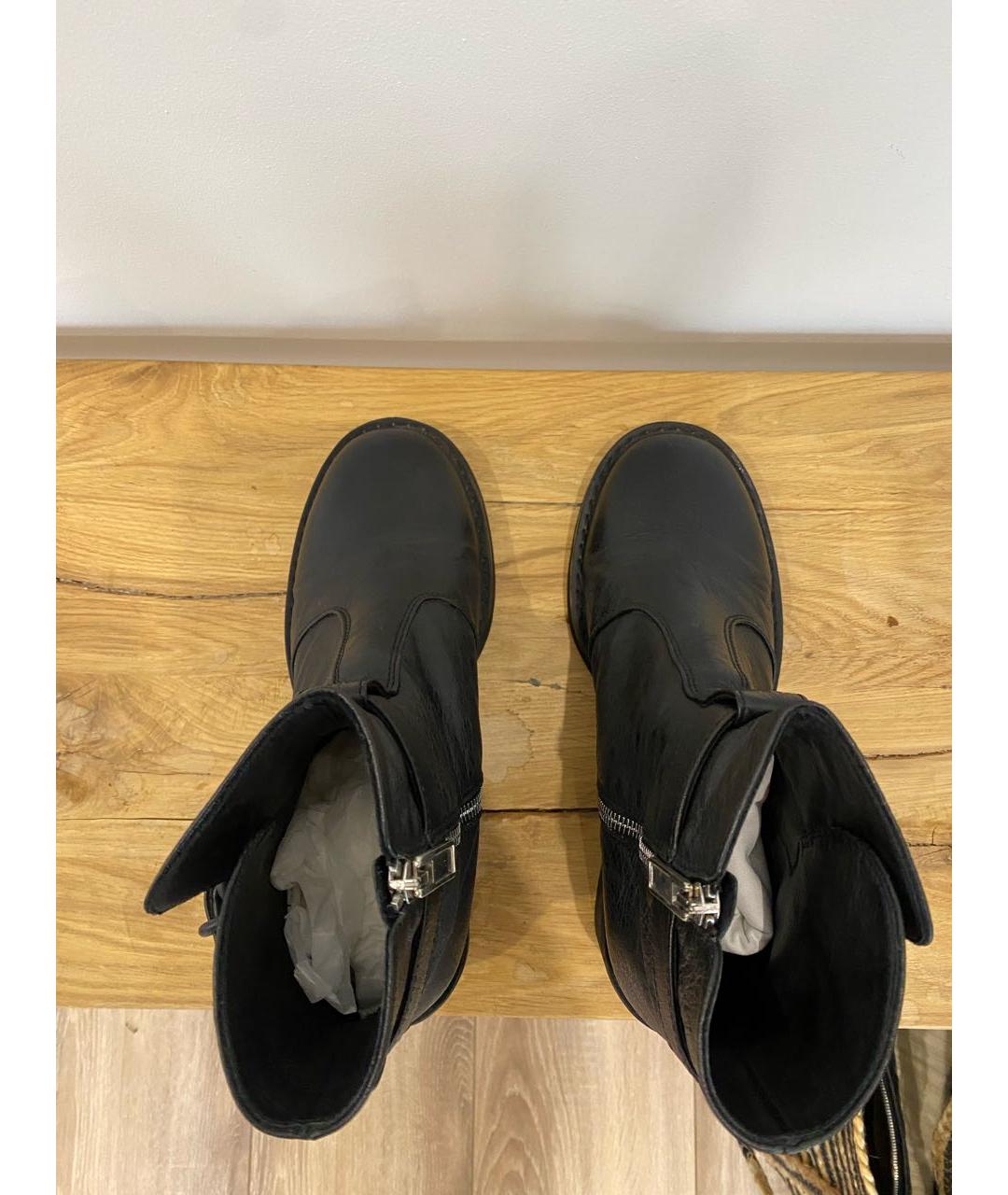 MM6 MAISON MARGIELA Черные кожаные полусапоги, фото 3
