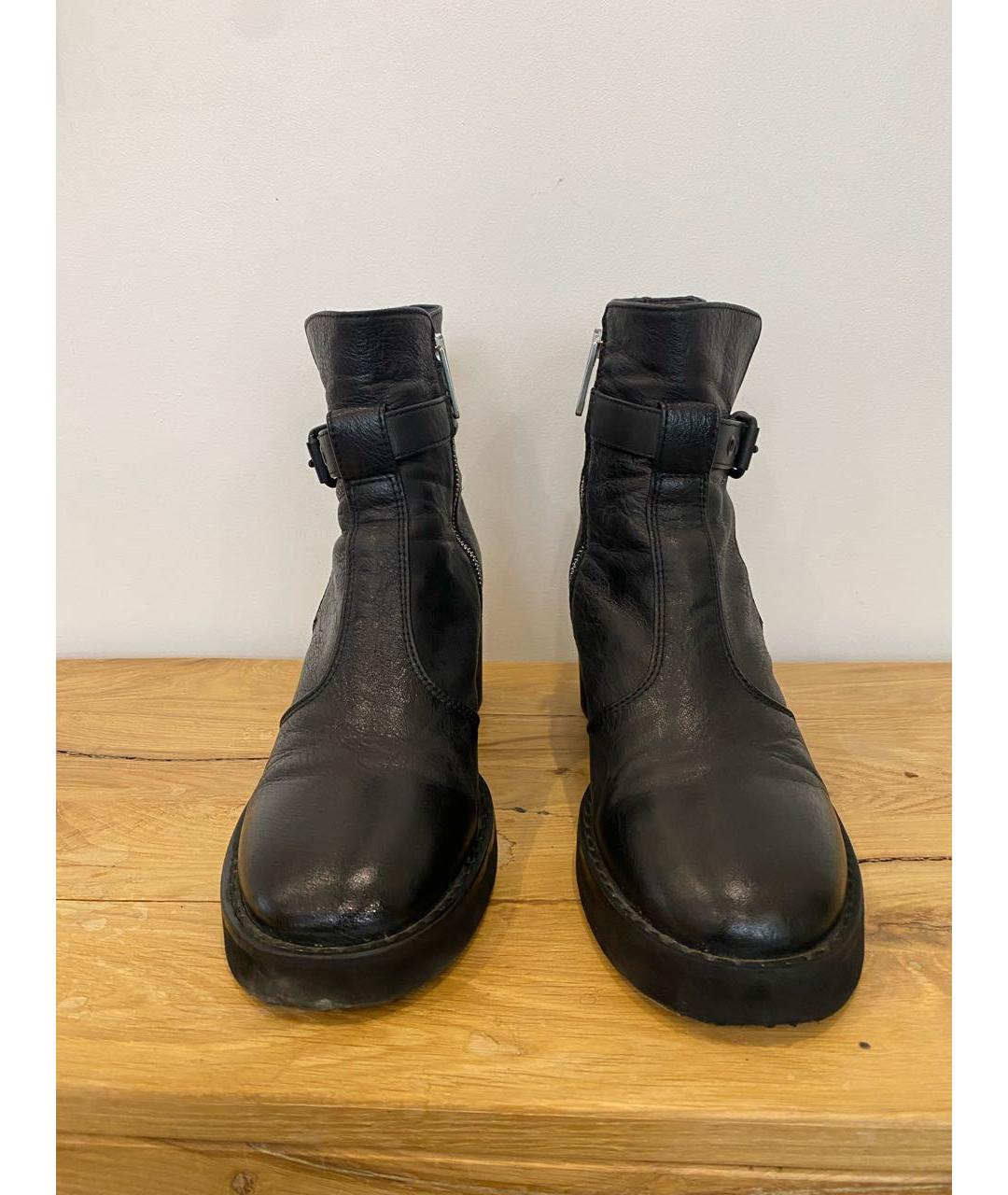 MM6 MAISON MARGIELA Черные кожаные полусапоги, фото 2