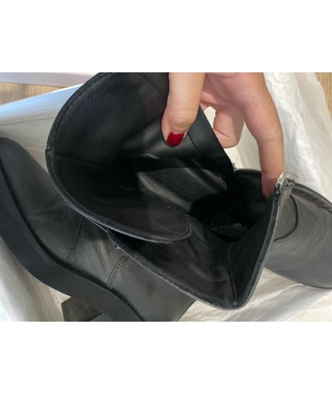 MM6 MAISON MARGIELA Черные кожаные полусапоги, фото 8