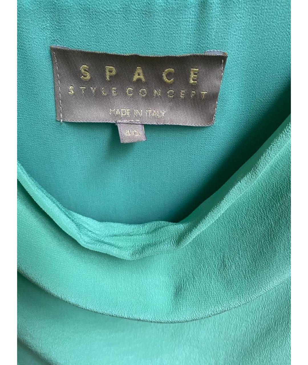 SPACE COLLECTION Зеленые шелковое коктейльное платье, фото 3