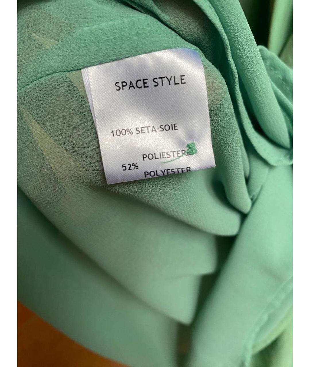 SPACE COLLECTION Зеленые шелковое коктейльное платье, фото 7