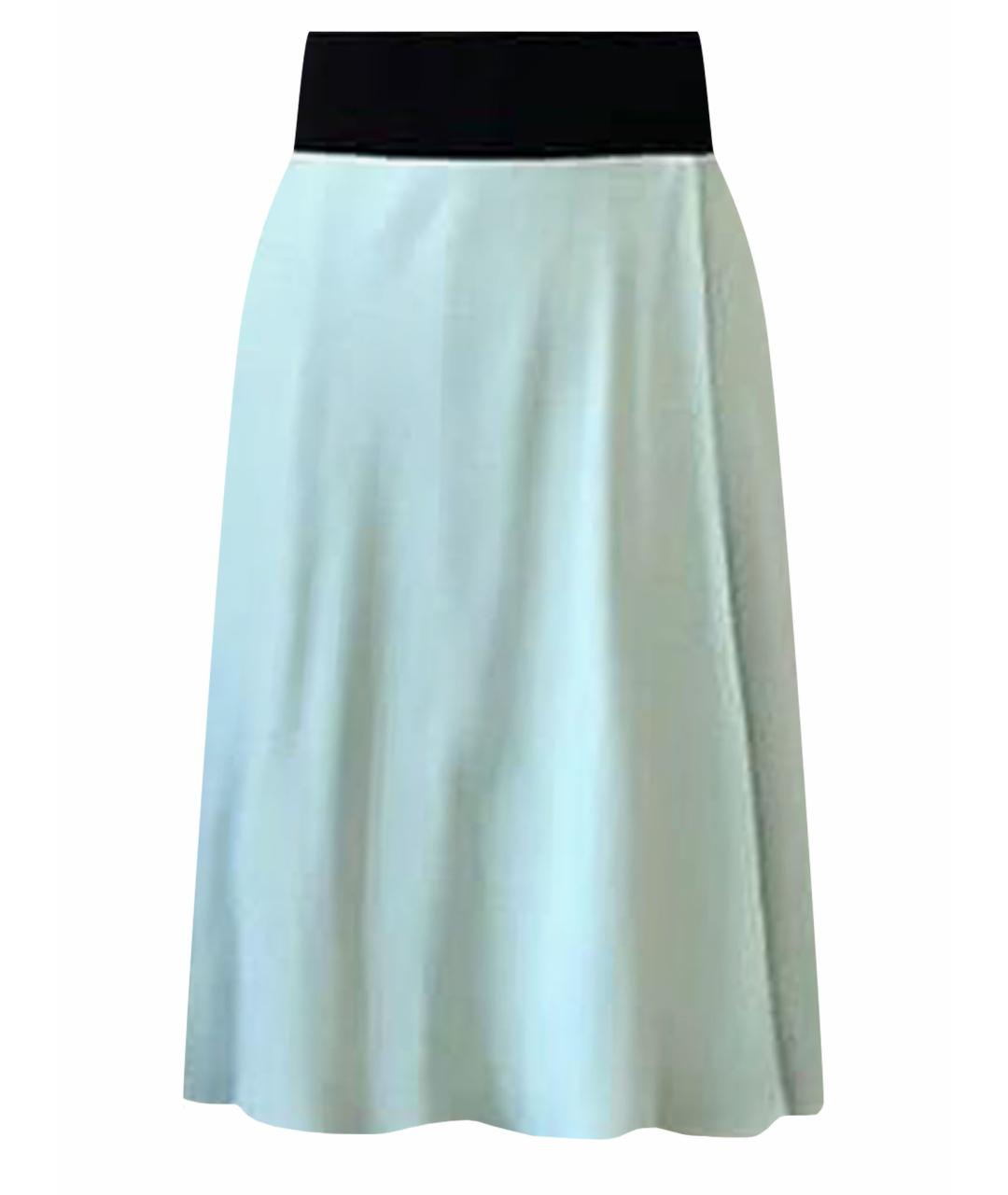 GIORGIO ARMANI Бирюзовая шелковая юбка миди, фото 1