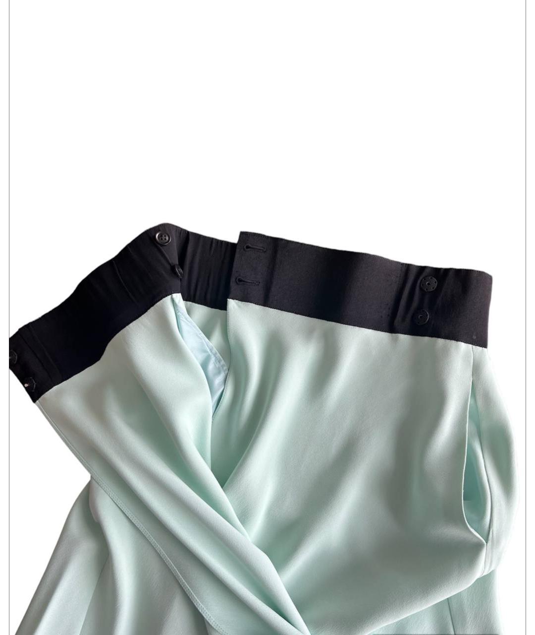 GIORGIO ARMANI Бирюзовая шелковая юбка миди, фото 4