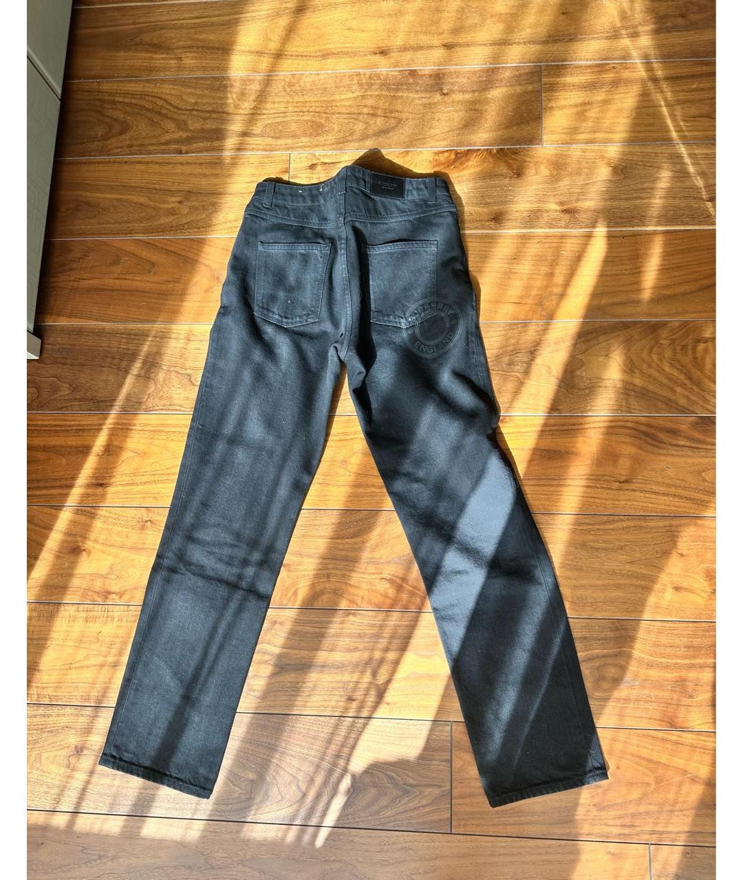 BURBERRY Черные хлопковые прямые джинсы, фото 2