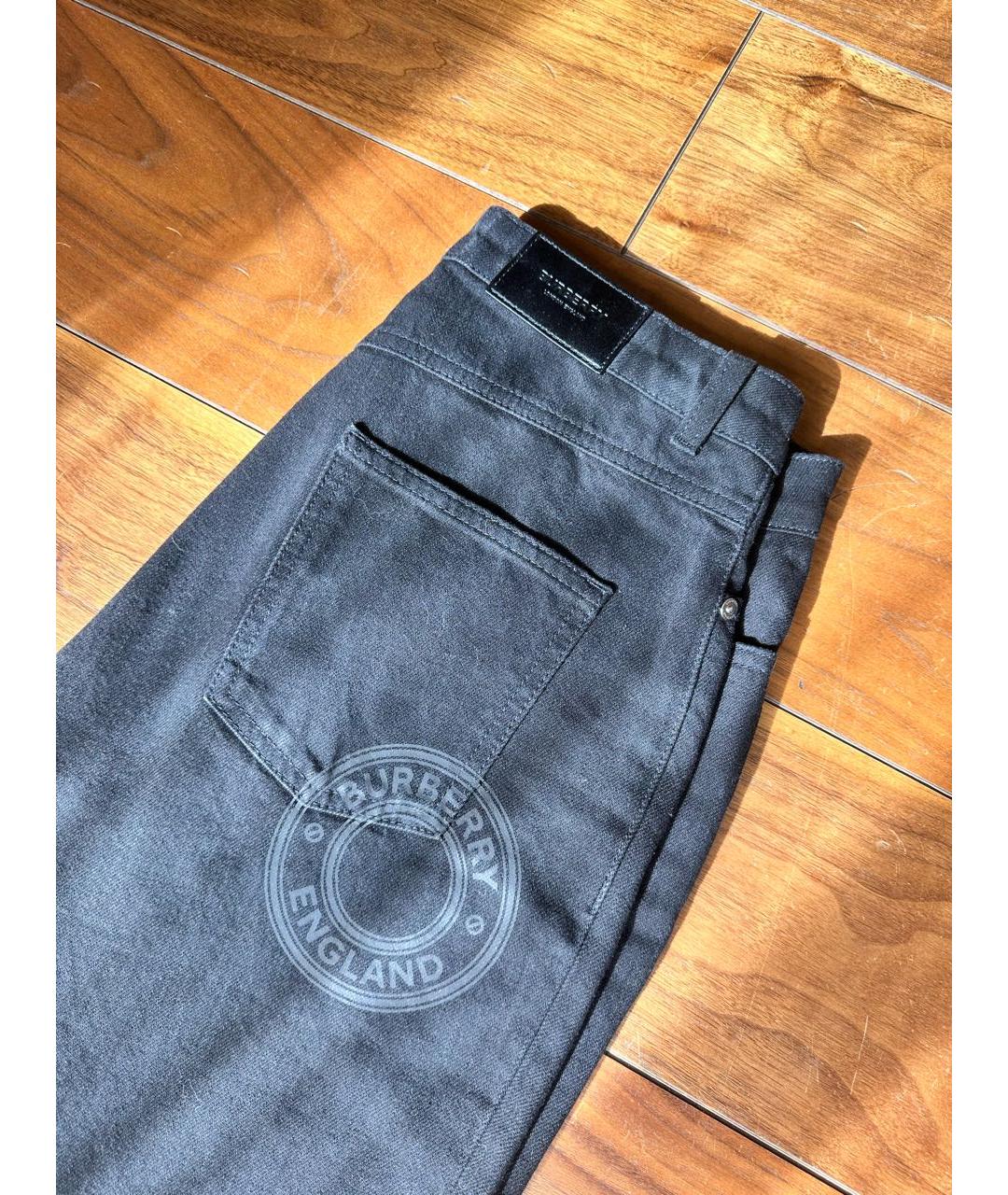 BURBERRY Черные хлопковые прямые джинсы, фото 4