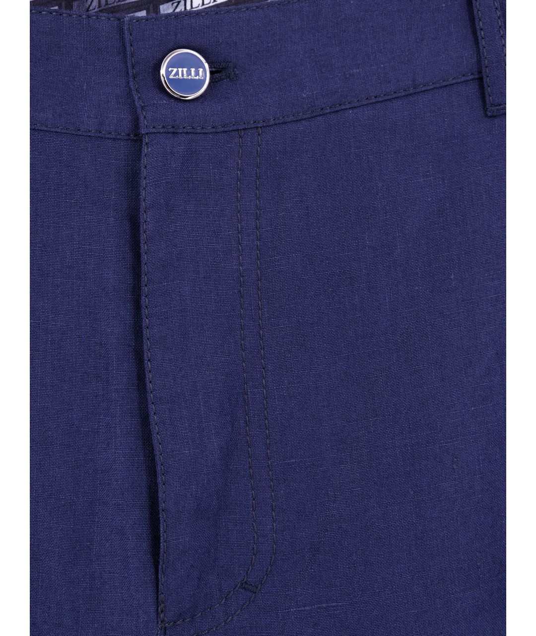 ZILLI Синие льняные брюки чинос, фото 3