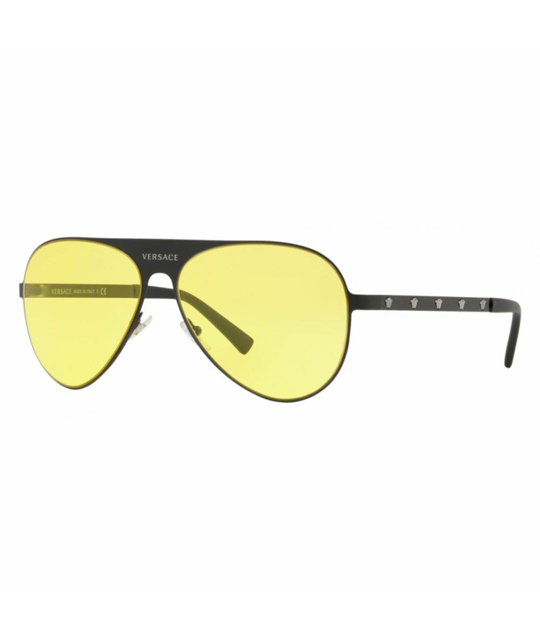 VERSACE Желтые металлические солнцезащитные очки, фото 1
